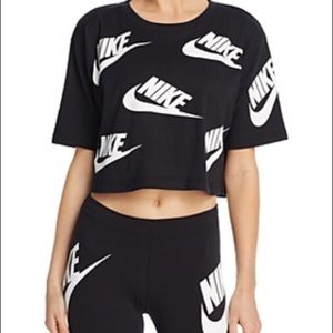 Nike Futura logo printed crop top